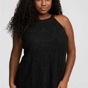 Torrid Black Floral Lace Blouse